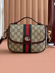 GG original fabric ophidia small top handle bag 836843 bordeaux