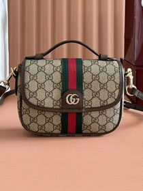 GG original fabric ophidia small top handle bag 836843 brown