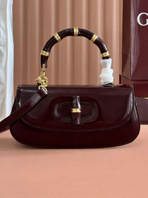 GG original calfskin bamboo diva medium bag 827750 bordeaux