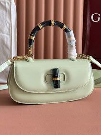 GG original calfskin bamboo diva medium bag 827750 light green