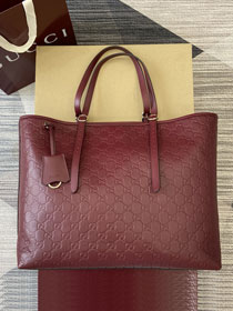 GG original calfskin emblem large tote bag 847455 bordeaux
