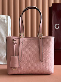 GG original calfskin emblem medium tote bag 847456 pink