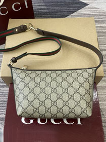 GG original fabric emblem medium shoulder bag 838477 brown