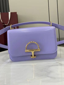 GG original patent calfskin siena small shoulder bag 846705 purple