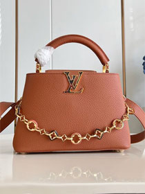 Louis vuitton original calfskin capucines BB handbag M14970 brown