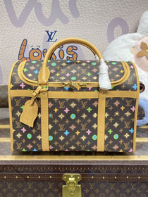 Louis vuitton original monogram multicolor dog carrier M47066 brown