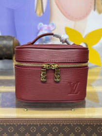 Louis vuitton original epi leather nano nice cosmetic case M44936 bordeaux