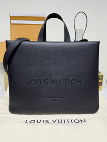 Louis vuitton origianl calfskin shopper tote bag MM M13979 black