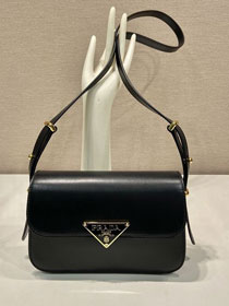 Prada original calfskin small shoulder bag 1BD366 black