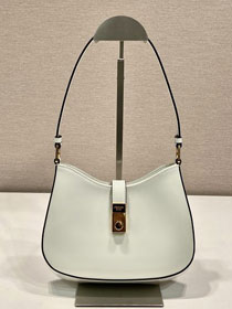 Prada original calfskin small cleo bag 1BC169A white