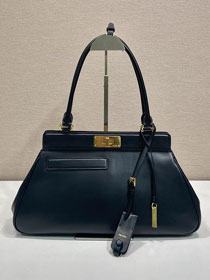 Prada original smooth calfskin medium tote bag 1BA846 black
