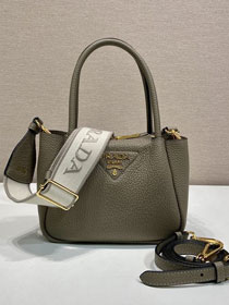 Prada original calfskin mini tote bag 1BA362 grey