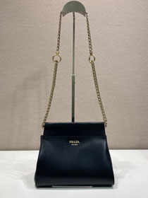 Prada original calfskin chain mini bag 1BC263 black
