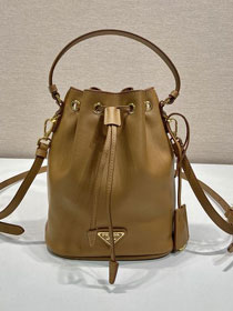 Prada original calfskin 1978 mini bucket bag 1BE067 caramel