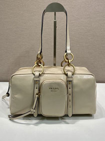 Prada original calfskin medium shoulder bag 1BB138 beige