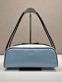Prada original calfskin shoulder bag 1BC249 blue
