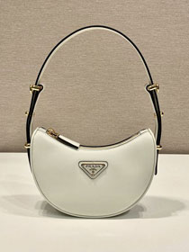 Prada original calfskin arque mini shoulder bag 1BC199 white