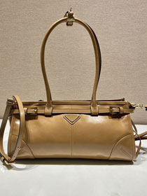 Prada original calfskin bonnie medium tote bag 1BA426 caramel