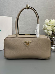 Prada original calfskin shoulder bag 1BB126 grey