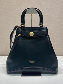 Prada original calfskin top handle bag 1BG567 black