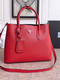 Prada original saffiano calfskin galleria large bag 1BG775 red
