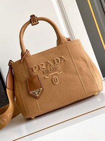 Prada original canvas jardiniere small handbag 1BG464 tabacco