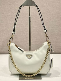 Prada original soft calfskin re-edition mini bag 1BC204 white