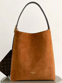 Louis vuitton original suede low key hobo bag MM M25516 brown