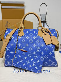 Louis vuitton original ostrich calfskin speedy P9 40 N87523 blue