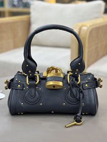 Chloe original calfskin small paddington bag CH0004 navy blue
