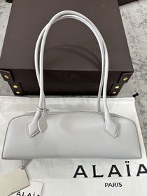 Alaia original lambskin le teckel medium bag AL0024 light grey	
