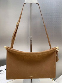 Alaia original nubuck calfskin le click east west large flap bag AL0019 brown