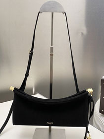 Alaia original nubuck calfskin le click east west small flap bag AL0021 black