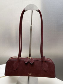 Alaia original nubuck calfskin le teckel small bag AL0023 bordeaux