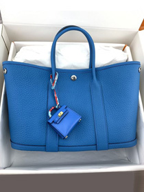 Hermes original negonda leather garden party large 36 bag HG0036 blue konos