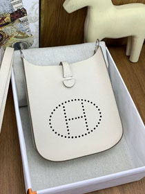 Hermes original epsom leather mini evelyne tpm 17 shoulder bag E17 craie 