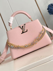 Louis vuitton original calfskin capucines BB handbag M26814 pink