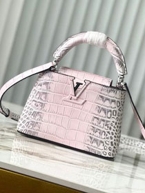 Louis vuitton original crocodile calfskin capucines mini handbag N93161 pink