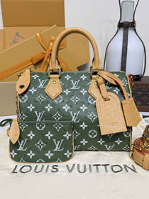 Louis vuitton original ostrich calfskin speedy P9 25 N13912 dark green