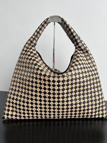 BV original calfskin hop bag 792695 black&beige