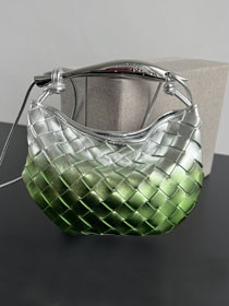 BV original lambskin mini sardine bag 744267 silver&green