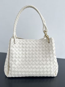 BV original lambskin large parachute shoulder bag 796571 sea salt