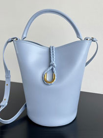 BV original calfskin large liberta bucket bag 806038 light blue