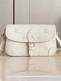 Louis vuitton original calfskin diane satchel M28054 milky&blue