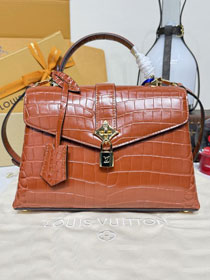 Louis vuitton original crocodile calfskin rose des vents pm handbag N84714 brown