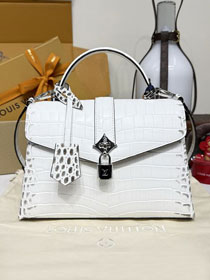 Louis vuitton original crocodile calfskin rose des vents pm handbag N84714 white