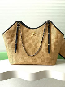 CC original raffia maxi shopping bag AS5463 beige