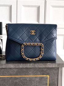CC original calfskin medium handbag AS5896 blue