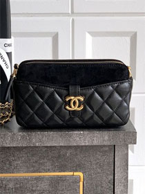 CC original suede&lambskin vanity with chain AP4670 black