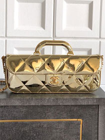 CC original patent calfskin clutch AS5807 gold